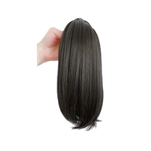Ponytail Extension Ponytail Extension, 10" Short Claw Clip in Pony Tails Hair Extensions Curly Wavy Synthetic Drawstring Ponytail Hair pieces for Women Girls(Black Brown) von jianguohairsss