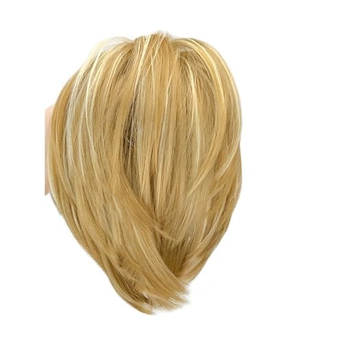 Ponytail Extension Ponytail Extension, 8" Mini Claw Clip in Ponytail Hair Extensions Natural Straight Wavy Messy Bun Hair Pieces for Women with Short Thin Hair(27H613) von jianguohairsss