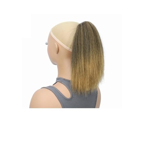 Ponytail Extension Straight Drawstring Ponytail for Women Synthetic Thick Kinky Straight Hairpieces 10 inch Clip in Ponytails Extension for Girl Daily Use(1B27) von jianguohairsss