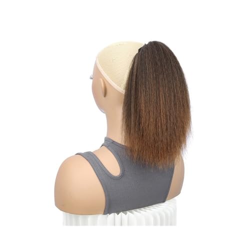 Ponytail Extension Straight Drawstring Ponytail for Women Synthetic Thick Kinky Straight Hairpieces 10 inch Clip in Ponytails Extension for Girl Daily Use(1B30) von jianguohairsss