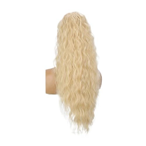 Ponytail Extension Synthetische lange gewellte Pferdeschwanz-Extensions for Frauen, blond, mit Kordelzug, for Anklipsen(Light Blonde) von jianguohairsss