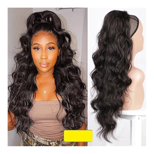 Ponytail Extension Synthetischer, langer, gewellter Pferdeschwanz mit Kordelzug for Frauen, synthetische, gewellte Haarverlängerung for Anklipsen, Haarteil, Kunsthaar(Silver) von jianguohairsss