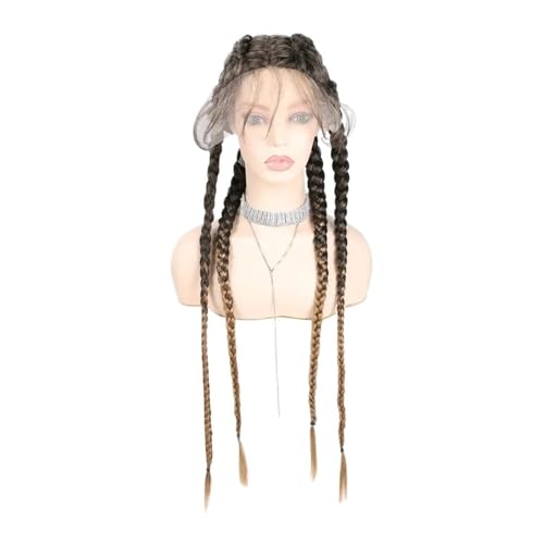 32 Inch 4x Twist Braided Dutch Wig for Women Fishbone Braids Synthetic T Part Lace Front Braids Wigs Daily Use(T27) von jianjunchaling