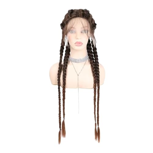 32 Inch 4x Twist Braided Dutch Wig for Women Fishbone Braids Synthetic T Part Lace Front Braids Wigs Daily Use(T30) von jianjunchaling