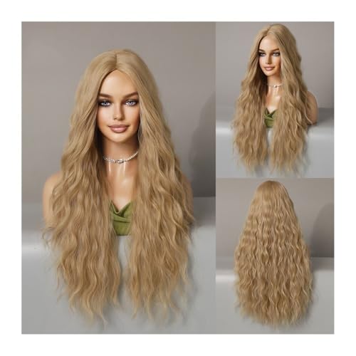 Lange, gewellte, lockige, blonde Perücken for Frauen, natürlicher Mittelscheitel, synthetische Perücken for den täglichen Gebrauch, hitzebeständig, Party-Kunsthaar Daily Use Lange, gewellte, lockige, blonde Perücken for Frauen, natürlicher Mittelscheitel, synthetische Perücken for den täglichen Gebrauch, hitzebeständig, Party-Kunsthaar Daily Use von jianjunchaling