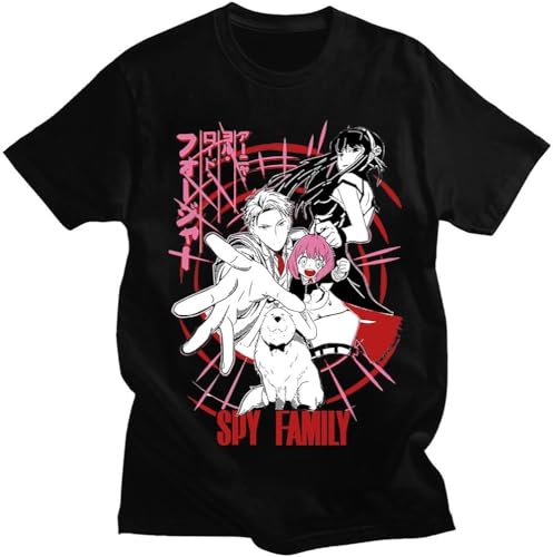 Anime Spy X Family Loid Forger Anya Forger Yor Forger T Shirt Harajuku Streetwear Tops Summer Men's 100% Cotton T-Shirt Cosplay Black von jiashunbi