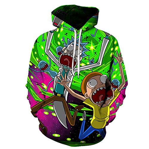 Rick and Morty Kapuzenpullover mit Tasche, Cartoon Charakter Paar Pullover (RM07-L/XL) von jiazery QZ