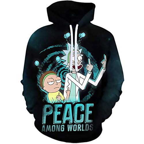 Rick and Morty Kapuzenpullover mit Tasche, Cartoon Charakter Paar Pullover (RM05-S/M) von jiazery QZ