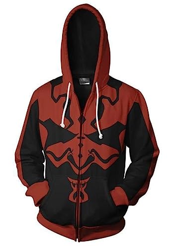 jiazery QZ Kapuzenpulli mit Reißverschluss und Tasch, Star War Jacke mit Kapuze (Darth Maul-L/XL) von jiazery QZ