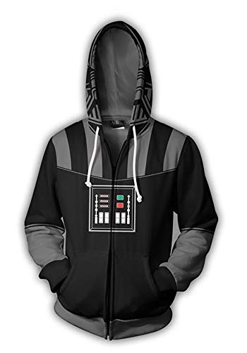 jiazery QZ Kapuzenpulli mit Reißverschluss und Tasch, Star War Jacke mit Kapuze (Darth Vader2-4XL/5XL) von jiazery QZ