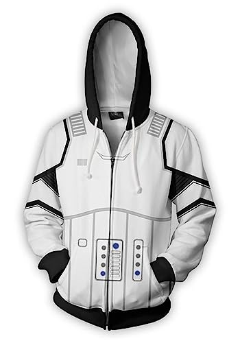 jiazery QZ Kapuzenpulli mit Reißverschluss und Tasch, Star War Jacke mit Kapuze (Imperial Stormtrooper2-4XL/5XL) von jiazery QZ