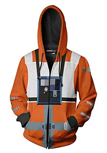 jiazery QZ Kapuzenpulli mit Reißverschluss und Tasch, Star War Jacke mit Kapuze (Luke Skywalker-4XL/5XL) von jiazery QZ