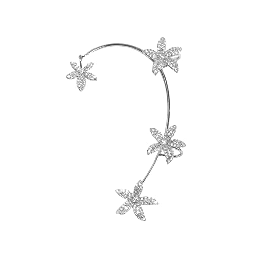 jieGorge Ahornblatt Form Ohrringe Ohrclip für Frauen Mädchen kein Piercing Zirkon Stern Ohrclips Strass Ohrringe Stulpe Wickelohrringe für Frauen Herren Schwarze Ohrstecker (A, One Size) von jieGorge