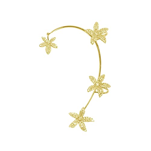 jieGorge Ahornblatt Form Ohrringe Ohrclip für Frauen Mädchen kein Piercing Zirkon Stern Ohrclips Strass Ohrringe Stulpe Wickelohrringe für Frauen Herren Schwarze Ohrstecker (C, One Size) von jieGorge