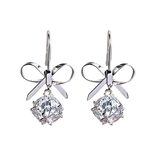 Bälle Ohrringe Brautjungfer Ohrringe Hochzeitsgeschenke Bräute Ohrringe Ohrringe Lange Strass Kristall Dangling Für Frauen Dangling Ohrringe Ohrringe Herren Schwarz Knopf Klein (Silver, One Size) von jieGorge