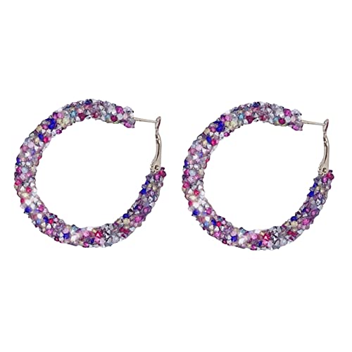 jieGorge Bohemian Shiny Glitter Pailletten Creolen Wrapped Gold Plated Circle Statement Strass Dangle Drop Ohrringe für Frauen Mädchen Boho Schmuck Ohrringe Pendel (Camouflage, One Size) von jieGorge