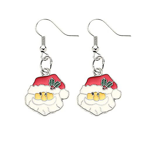 jieGorge Damen Geschenk Urlaub Santa Set Weihnachten Schneemann Schmuck Ohrringe Ohrringe Weihnachten Anhänger Ohrringe Kleine Ohrstecker Aus Sterlingsilber (A, One Size) von jieGorge