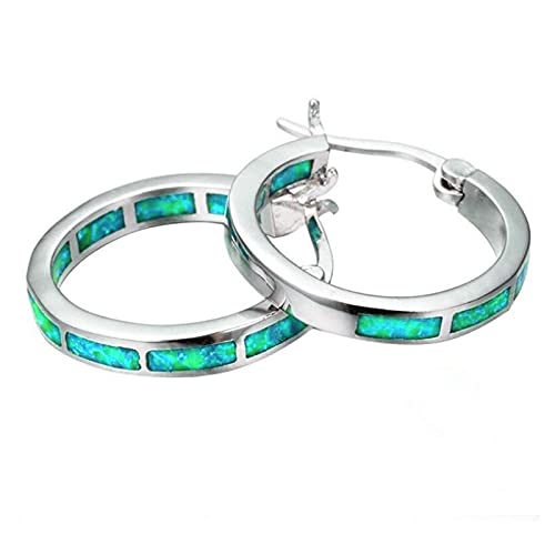jieGorge Damen Ohrringe Accessoires Schmuck Ohrringe Sensitive Runde Ohr Damen Edelstein Ohrringe Extra Große Creolen Für Damen (Green, One Size) von jieGorge