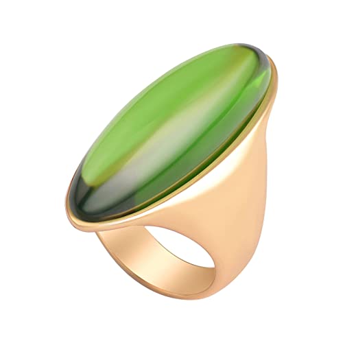 Damenringe Größe 8 Ring Multi-Color-Ring Metallring und Retro American European Wind Women's Cold Crystal Rings Modekreativer, leichter, verstellbarer Persönlichkeitsring für Damen (Green, 7) von jieGorge