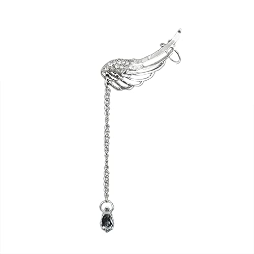 jieGorge Engelsflügelform Ohrringe Ohrclip für Frauen Mädchen kein Piercing Zirkon Schmetterling Ohrclips Strass Ohrringe Stulpe Wickelohrringe für Frauen Ohrringe Bunte Perlen (A, One Size) von jieGorge