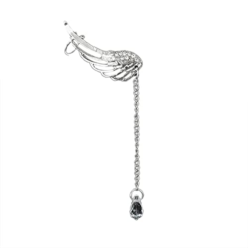 jieGorge Engelsflügelform Ohrringe Ohrclip für Frauen Mädchen kein Piercing Zirkon Schmetterling Ohrclips Strass Ohrringe Stulpe Wickelohrringe für Frauen Ohrringe Bunte Perlen (B, One Size) von jieGorge