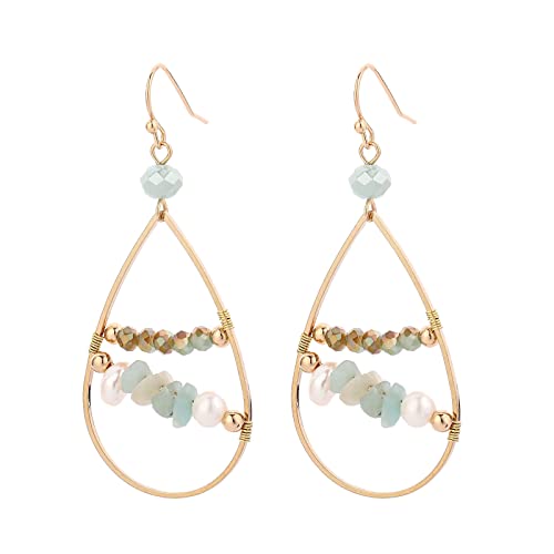 jieGorge Färben Sie kreative Lange Damen-Legierungs-Ohrring-Ohr-Ohrring-Geschenk-Tropfen-Art- und Weiseohrringe Schungit Ohrringe (Green, One Size) von jieGorge