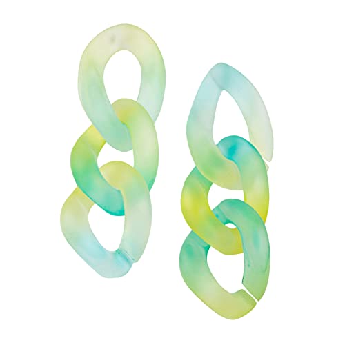 jieGorge Farbe Elegante Retro Temperament Mode Reine Ohrringe Französische Ohrringe Acryl Damen Ohrringe Ohrringe Glastropfen (Green, One Size) von jieGorge