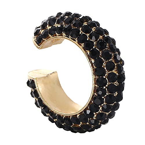 jieGorge Farbe durchbohrte weibliche Ohrringe Legierung ohne C-förmige Ohrringe -Ohrringe Ohrringe Ohrringe Teenager Mädchen Trend (Black, One Size) von jieGorge