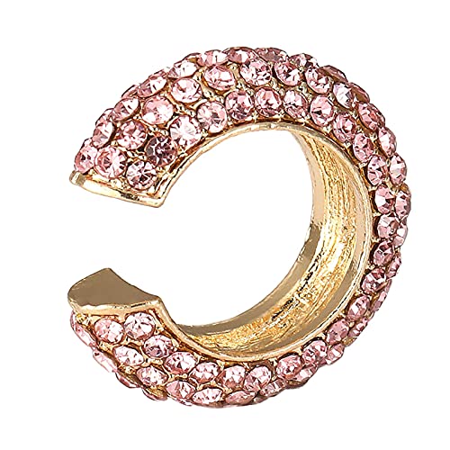 jieGorge Farbe durchbohrte weibliche Ohrringe Legierung ohne C-förmige Ohrringe -Ohrringe Ohrringe Ohrringe Teenager Mädchen Trend (Pink, One Size) von jieGorge