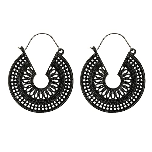 Frauen Boho Ohrringe Schmuck Sterling Silber Creolen Ethnische Tropfen Ohrringe Emaille Vintage Ohrringe Silberne Katzenohrringe (A, One Size) von jieGorge