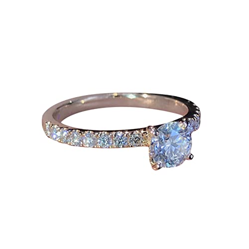 Fruchtringe Silber Frauen Fashion Trend Single Full Diamond Zirkon Ring Damen Schmuck Ringe für Frauen Größe 6 10 Modekreativer, leichter, verstellbarer Persönlichkeitsring für Damen (Rose Gold, 9) von jieGorge