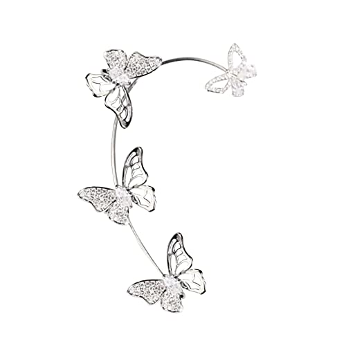 jieGorge Für Freund Schwester Ohrringe Zirkon Für Mädchen Ohrringe Cuff Piercing Für Frauen Clips Ohr Geschenke Clip No Ear Cuff Ohr Ohrringe Creolen Aus Jade (A, One Size) von jieGorge