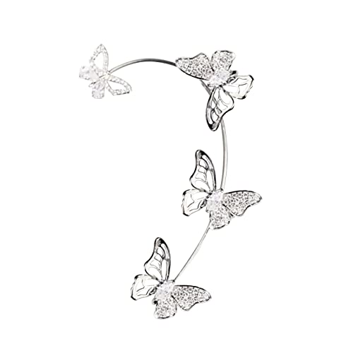 jieGorge Für Freund Schwester Ohrringe Zirkon Für Mädchen Ohrringe Cuff Piercing Für Frauen Clips Ohr Geschenke Clip No Ear Cuff Ohr Ohrringe Creolen Aus Jade (B, One Size) von jieGorge