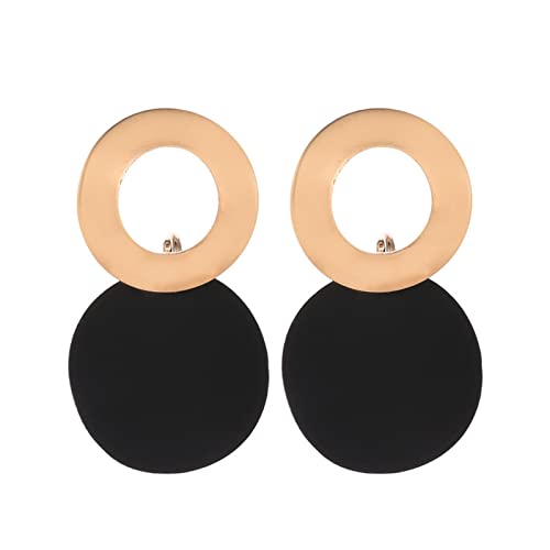 jieGorge Geometrie Ohrstecker Ohrringe für Retro Frauen Legierung kreative Ohrringe Frauen Temperament Schmuck Baumelnde Ohrringe Für Damenschmuck (Black, One Size) von jieGorge