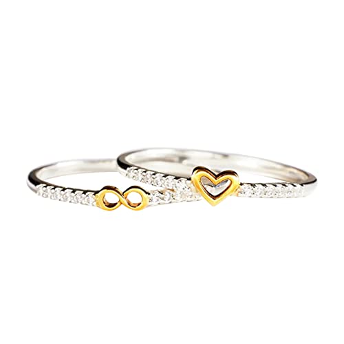 Größe 5 Ringe für Frauen Reative Modeschmuck Dame Verlobungsring Liebesring 8 Abbildung Ring Set Ring Legierung Ringgröße 5 bis 11 für Männer Frauen (Gold, 8) von jieGorge