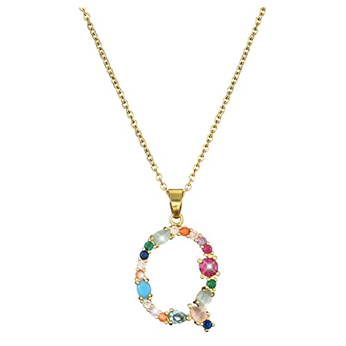 Halskette mit Herzanhänger für Frauen Mädchen-Halskette für Frauen-Anhänger Sterlings Initial für Frauen Buchstaben-Halskette und Halskette Halsketten Anfangssilber Kreis Halskette (Q, One Size) Halskette mit Herzanhänger für Frauen Mädchen-Halskette für Frauen-Anhänger Sterlings Initial für Frauen Buchstaben-Halskette und Halskette Halsketten Anfangssilber Kreis Halskette (Q, One Size) von jieGorge