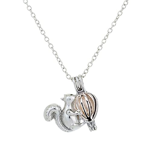 Halskette mit Schneeflockenanhänger für Frauen Kreative kleine Tier Eichhörnchen leuchtende Halskette fluoreszierende Halskette im Dunkeln leuchten Accessoires für Frauen Teenager (B, One Size) von jieGorge