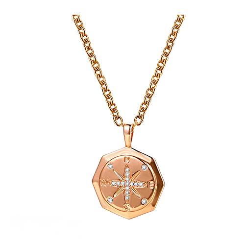 Halskette mit Smaragd für Frauen Achtzackiger europäischer Anhänger Sternkompass Schlüsselbein Amerikanischer und Halskette Kette Halsketten Anhänger Choker~Halsketten für Damen (Gold, One Size) Halskette mit Smaragd für Frauen Achtzackiger europäischer Anhänger Sternkompass Schlüsselbein Amerikanischer und Halskette Kette Halsketten Anhänger Choker~Halsketten für Damen (Gold, One Size) von jieGorge
