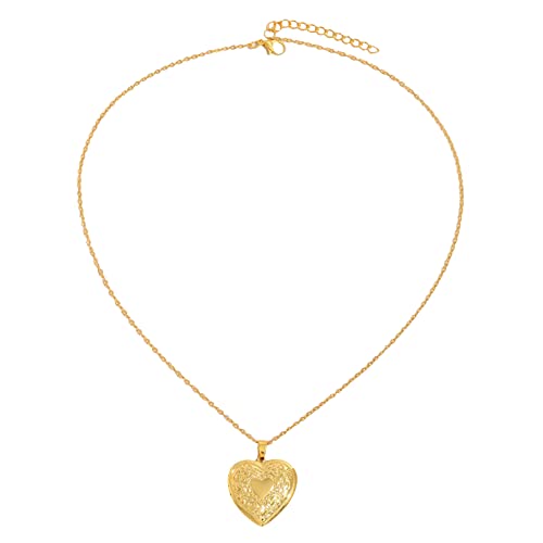 Halskette mit Tropfen für Frauen JEWELERS 14 Karat massives Gelbgold 12 mm emaillierter Rosen-Herz-Medaillon-Anhänger – für Fotos, Nachrichten, Sentimentals Zierliche Halskette für (as show, One Size) Halskette mit Tropfen für Frauen JEWELERS 14 Karat massives Gelbgold 12 mm emaillierter Rosen-Herz-Medaillon-Anhänger – für Fotos, Nachrichten, Sentimentals Zierliche Halskette für (as show, One Size) von jieGorge