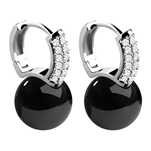 jieGorge Jade-Perlen-Ohrringe für Frauen-Mädchen-überzogene Tropfen-Ohrringe Hochzeitsohrringe Für Brautjungfern (C, One Size) von jieGorge