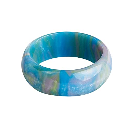Junge Ringe Bands Simple Acryl Clouds Ring Rainbow Girl Women Chunky Colorful Style Rings Ring Blue Rings Ring Rings Modekreativer, leichter, verstellbarer Persönlichkeitsring für Damen (A, 7) von jieGorge