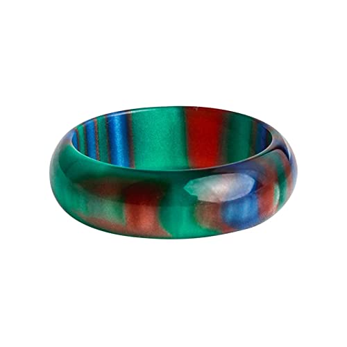 Junge Ringe Bands Simple Acryl Clouds Ring Rainbow Girl Women Chunky Colorful Style Rings Ring Blue Rings Ring Rings Modekreativer, leichter, verstellbarer Persönlichkeitsring für Damen (C, 6) von jieGorge