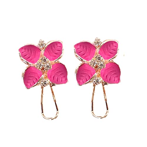Kamelie-Nadel-Ohrringe Ohrringe Heilende Hand-Ohrringe Blumenförmige Ohrringe Geschnitzte Ohrringe Schützende Frauen-Ohrringe Kristall-Ohrringe Ohrringe Creolen Silber 925 Mädchen (Pink, One Size) von jieGorge