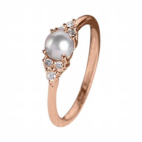 Kristallringe Stilvolle Verlobungsring für Frauen Modekreativer, leichter, verstellbarer Persönlichkeitsring für Damen Modekreativer, leichter, verstellbarer Persönlichkeitsring für (Rose Gold, 6) von jieGorge