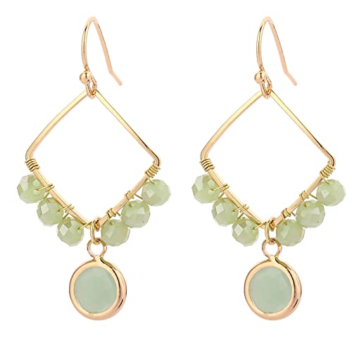 jieGorge Lange Ohr-Mode-Ohrring-Geschenk-Damen-kreative Ohrringe-Farben-Tropfen-Legierungs-Ohrringe Ohrstecker Mit Offenem Kreis (Green, One Size) von jieGorge