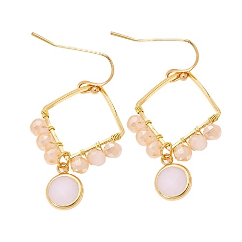 jieGorge Lange Ohr-Mode-Ohrring-Geschenk-Damen-kreative Ohrringe-Farben-Tropfen-Legierungs-Ohrringe Ohrstecker Mit Offenem Kreis (Pink, One Size) von jieGorge