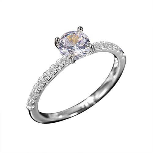 Liebesringe für Frauen Silber Frauen Mode Trend Single Voller Zirkon Ring Damen Schmuck Ringe Für Frauen Größe 5 11 Modekreativer, Leichter, Verstellbarer Persönlichkeitsring für Damen (Silver, 5) von jieGorge