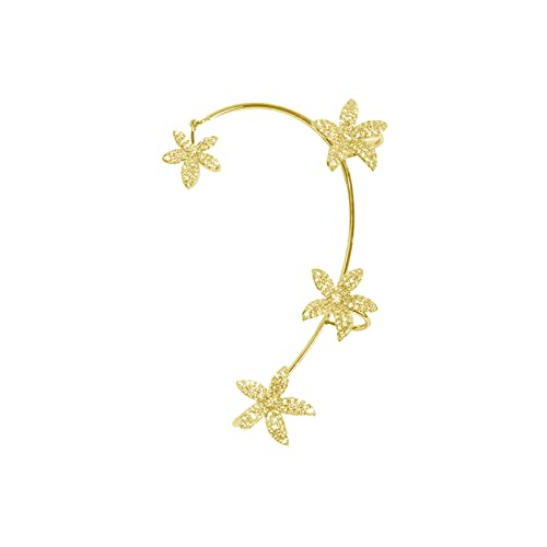 jieGorge Manschette Ohr Piercing Haken Mädchen Ohrringe Schmuck für Frauen Ohrring Non Wrap Crawler Blumen Zirkon Ohrringe Weiße Ohrringe Für Baumeln (D, One Size) von jieGorge