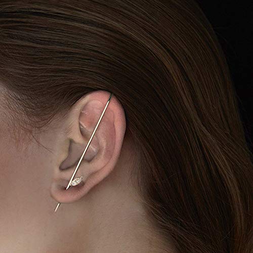 jieGorge Mode das Ohr um Typ Clip Ohrmuschel personalisierte Design Draht Ohrringe Ohrringe Ananas Ohrringe Für Mädchen (Gold, One Size) von jieGorge