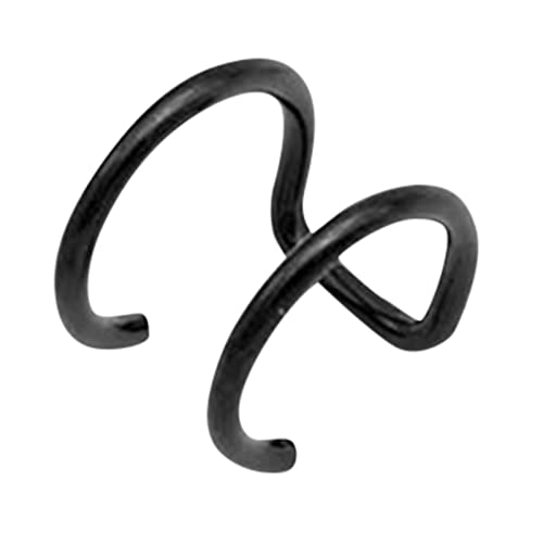 jieGorge Ohr Doppel Frauen Ohrring Gefälschte Einfache Mädchen Einstellbare Männer Kreuz Ohr Auf Keine Linien Piercing Criss Ohrmanschette Manschette Manschetten Ohrringe Blau Steine (C, One Size) von jieGorge